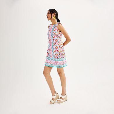 Women's London Times Floral Patchwork Shift Dress