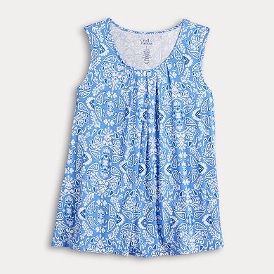 Petite Croft & Barrow® Pleated Tank Top