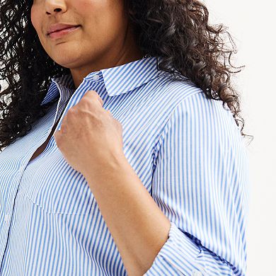 Plus Size Croft & Barrow® Essential Comfort Stretch Shirt