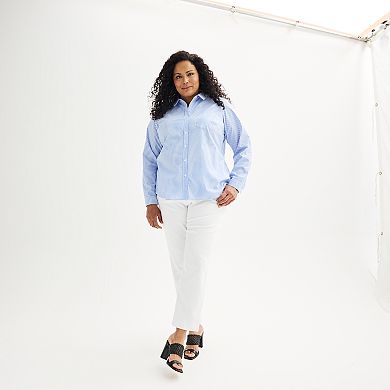 Plus Size Croft & Barrow® Essential Comfort Stretch Shirt