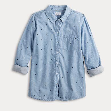 Women's Croft & Barrow Essential One Pocket Button Down Shirt