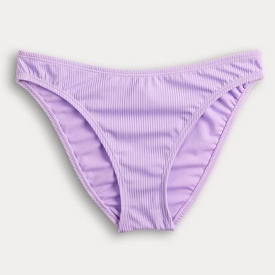 Juniors' Ninety-Nine° High Leg V-Waist Cheeky Bikini Bottoms