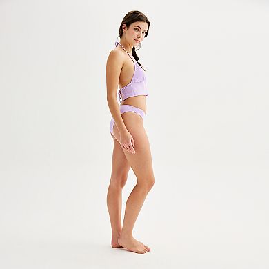 Juniors' Ninety-Nine° Apron Crop Tankini Swim Top