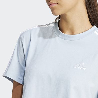 Women's adidas Essentials Short 3-Stripe Sleeve Cropped T-Shirt