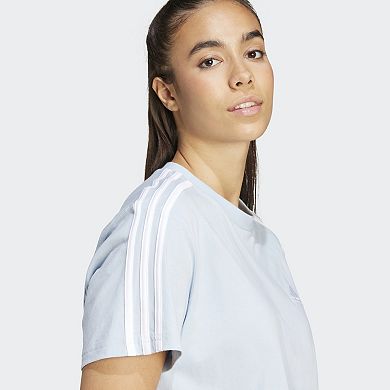 Women's adidas Essentials Short 3-Stripe Sleeve Cropped T-Shirt