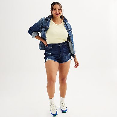 Junior's Plus SO?? High-Rise Shortie Shorts