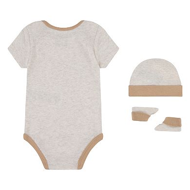 Newborn Baby Nike Swoosh 3-Piece Bodysuit Beanie Booties Boxed Set