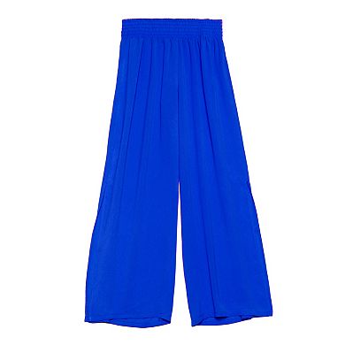 Women's Freshwater High Smocked Waistband Side Slide Swim Cover-Up Pants