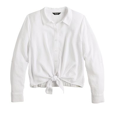 Petite Simply Vera Vera Wang Tie Front Shirt