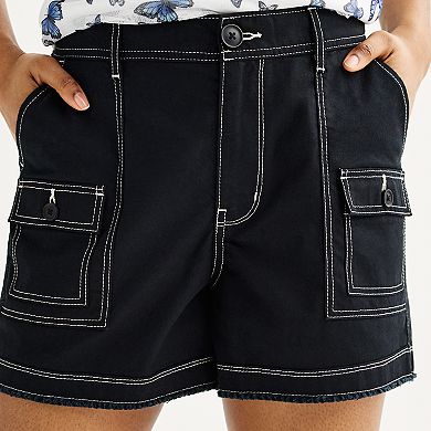 Juniors' SO® Low-Rise Midi Cargo Shorts