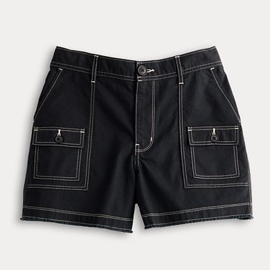 Juniors' SO® Low-Rise Midi Cargo Shorts