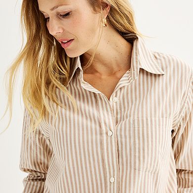 Women's Sonoma Goods For Life® Oversized Boyfriend Shirt