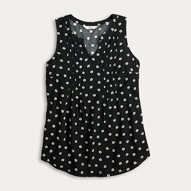 Petite Croft & Barrow® Pintuck Sleeveless Shell Top