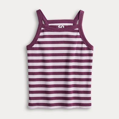 Juniors' SO® High Square Neck Tank Top