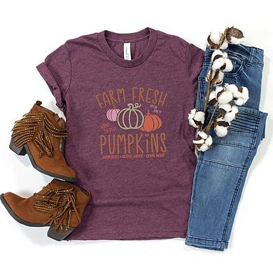 Colorful Farm Fresh Pumpkins Toddler Short Sleeve Graphic Tee