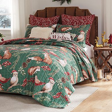 Greenland Home Fashions Willow Holiday Quilt Set with Shams