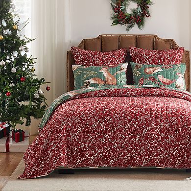 Greenland Home Fashions Willow Holiday Quilt Set with Shams