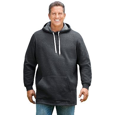 Kingsize Men's Big & Tall Fleece Longer-length Pullover Hoodie