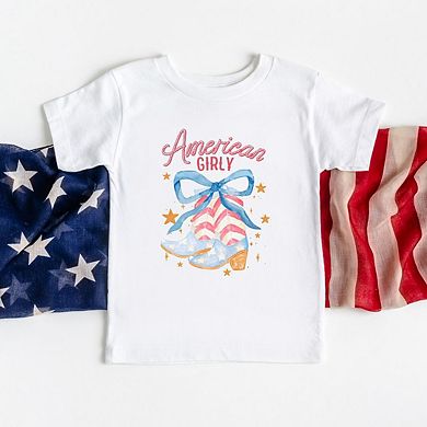 American Girly Coquette Boots Toddler Short Sleeve Graphic Tee