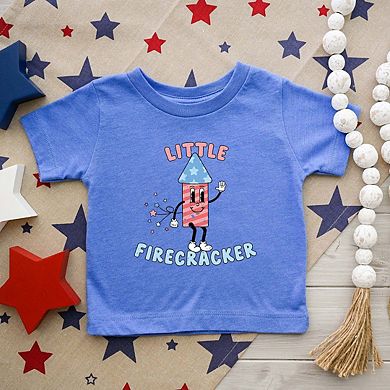 Retro Little Firecracker Toddler Short Sleeve Graphic Tee