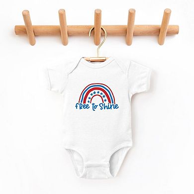 Free To Shine Rainbow Baby Bodysuit