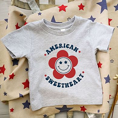 American Sweetheart Flower Toddler Short Sleeve Graphic Tee