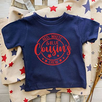 Red White And Blue Cousin's Crew Toddler Short Sleeve Graphic Tee