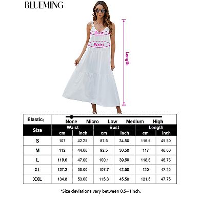 Womens Spaghetti Strap V Neck Tiered Sleeveless Sundress Adjustable Strap Keyhole Cover Up Dresses