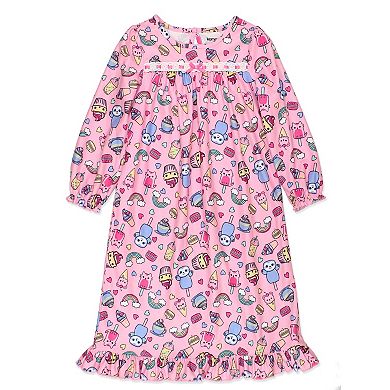 Komar Kids Ice Cream Animals Sweets Toddler Girl's Granny Gown Nightgown Pajamas