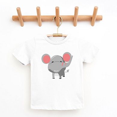 Elephant Colorful Toddler Short Sleeve Graphic Tee