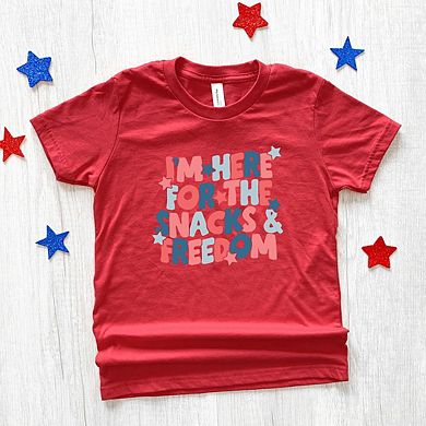 I'm Here For The Snacks Toddler Short Sleeve Graphic Tee