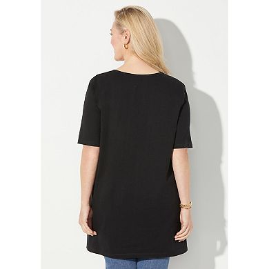 Catherines Women's Plus Size Easy Fit Peasant Tee