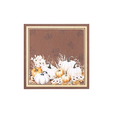 Elrene Home Fashions Wheatland Harvest Fall Napkins, 17"x17", Set Of 4