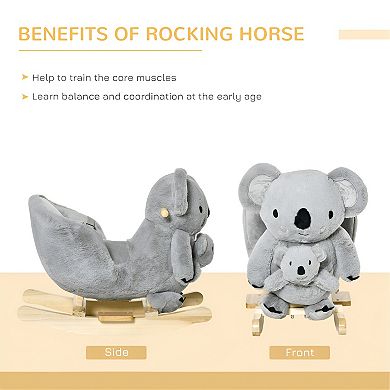 Elegant Gray Baby Rocking Horse for 18-36 Months