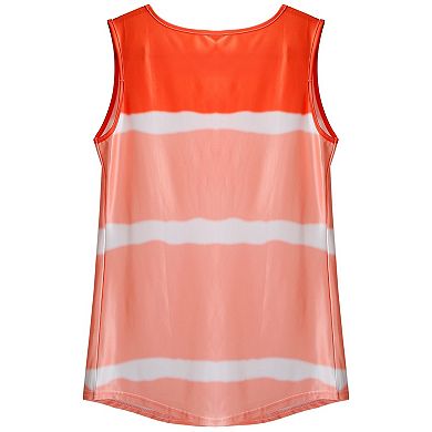 Women's Tie-dye Tank Top Sleeveless Loose T-shirt Button Down Blouse Plus Size