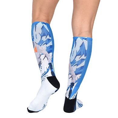 Sierra Socks Shredding Slopes Pattern Coolmax Socks, Nature Collection For Men & Women Crew Socks