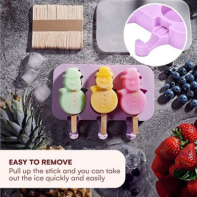 Silicone Popsicle Molds With Wooden Sticks