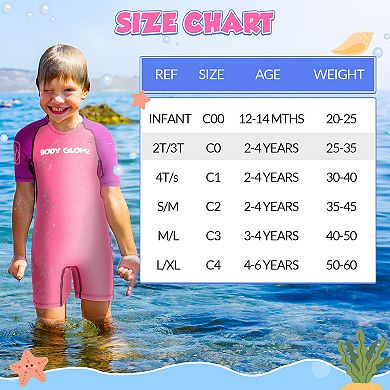 Body Glove Kids 2mm Back-zip Short Sleeve Wetsuit Fits