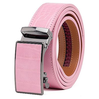 Men's Genuine Leather Crocodile Design Dress Belt With Automatic Buckle