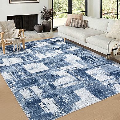 Glowsol Modern Abstract And Floral Washable Area Rug