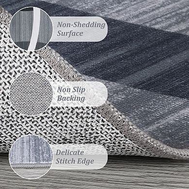 Glowsol Modern Wavy Circles Design Rug Indoor Foldable Accent Rug