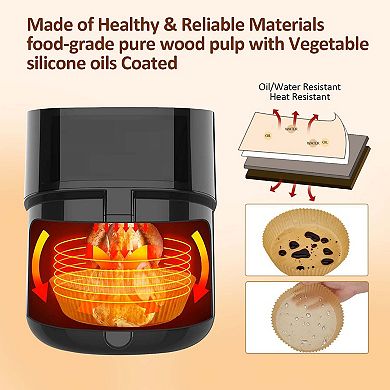 8" Round Air Fryer Silicone Liners And Paper Air Fryer Liner