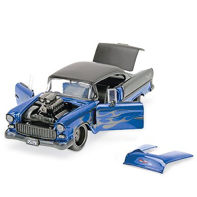 Collections Etc 1955 Metallic Blue Chevy Bel-air 1:24 Scale Die-cast Model