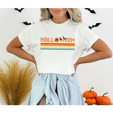 Retro Halloween Stripes Garment Dyed Tees