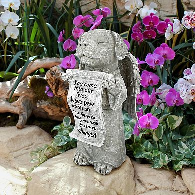 Paw Prints On Our Hearts Memorial Dog Statue