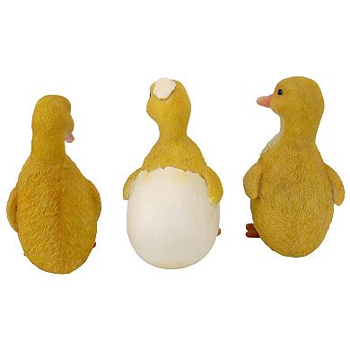 Duckling Brood Garden Statues: Set Of Three