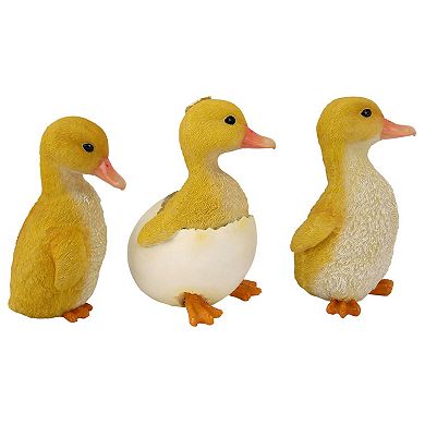 Duckling Brood Garden Statues: Set Of Three