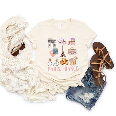 Paris Travel Collage Short Sleeve Graphic Tee