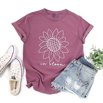 In Bloom Sunflower Garment Dyed Tees