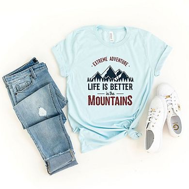 Life Is Better In The Mountains Colorful Short Sleeve Graphic Tee